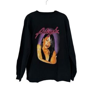 Aaliyah Shoe Palace Share My World Tour 1997 Long Sleeve Graphic Tee Black Small